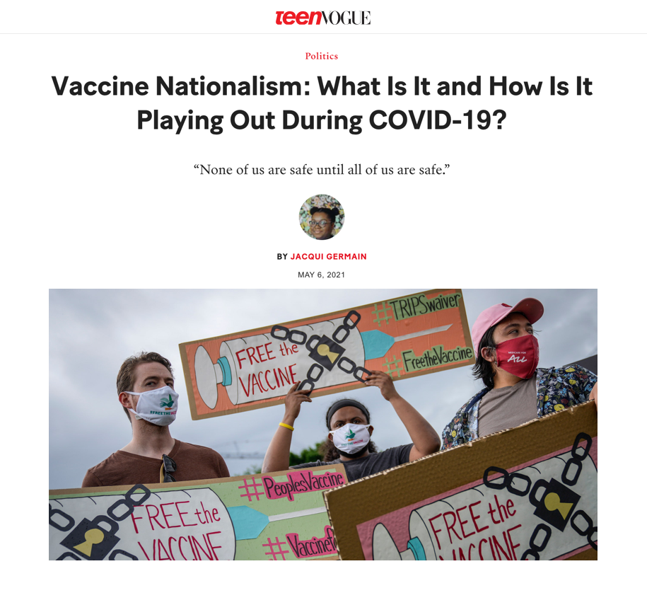 Vaccine Nationalism: What Is It and How Is It Playing Out During COVID-19?
