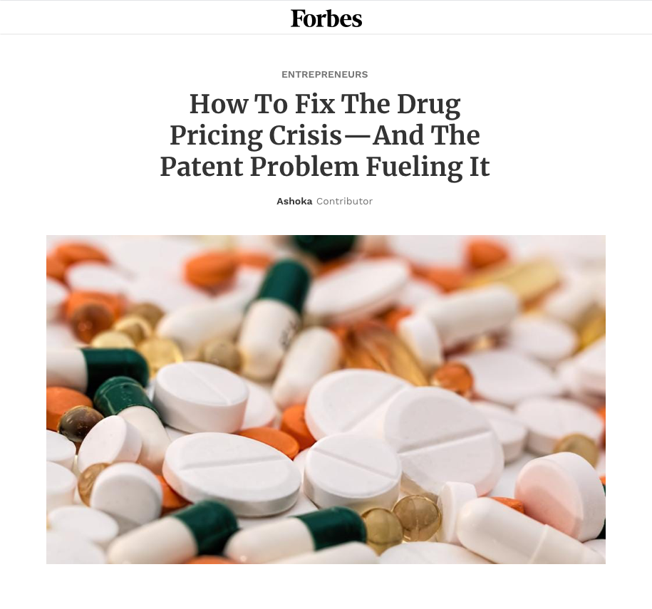 Forbes: How to Fix the Drug Pricing Crisis – and the Patent Problem Fueling It